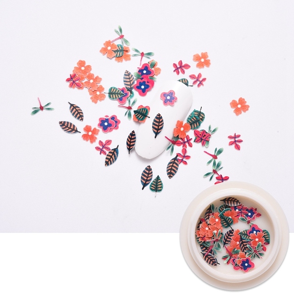

PandaHall Paper Cabochons, Nail Art Decorations Accessories, Leaf and Flower, Mixed Color, 5~7.5x3.5~7.5x0.2mm, about 50pcs/box Paper Leaf..., Multicolor