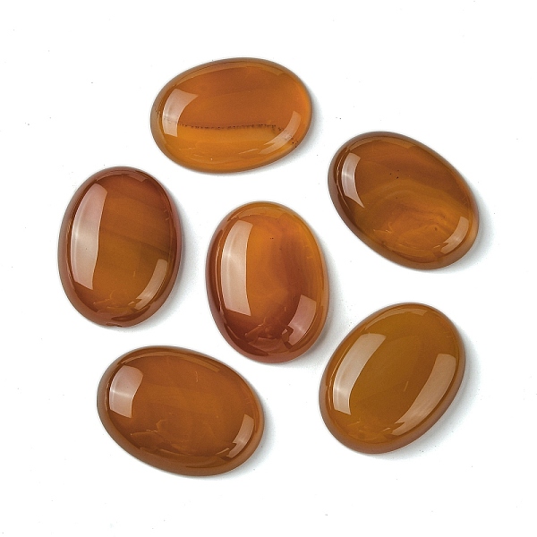 

PandaHall Natural Red Agate Cabochons, Dyed & Heated, Oval, Sandy Brown, 30x22x6mm Red Agate Oval