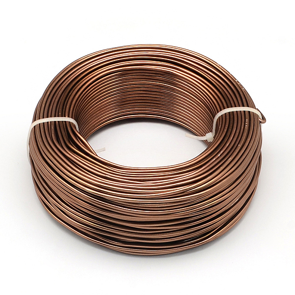 

PandaHall Round Aluminum Wire, Bendable Metal Craft Wire, for DIY Jewelry Craft Making, Sienna, 10 Gauge, 2.5mm, 35m/500g(114.8 Feet/500g)..., Brown