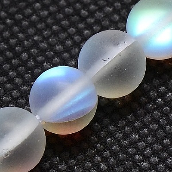 

PandaHall Synthetical Moonstone Beads Strands, Holographic Beads, Dyed, Frosted, Round, Clear, 10mm, Hole: 1mm, 15.75 inch Moonstone Round...
