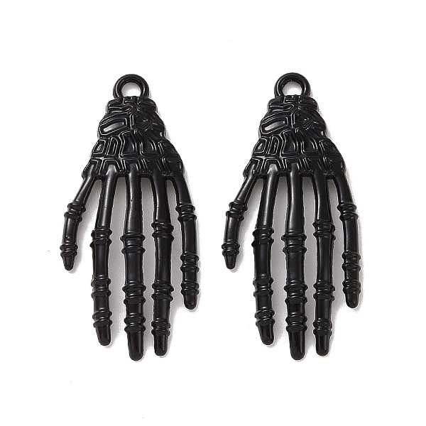 

PandaHall Rack Plating Alloy Pandants, Hand Charms, Electrophoresis Black, 42x19x3.5mm, Hole: 2.5mm Alloy Body