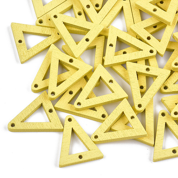 

PandaHall Painted Poplar Wood Links, Triangle, Yellow, 21x19x3mm, Hole: 1.4mm Wood Triangle Yellow