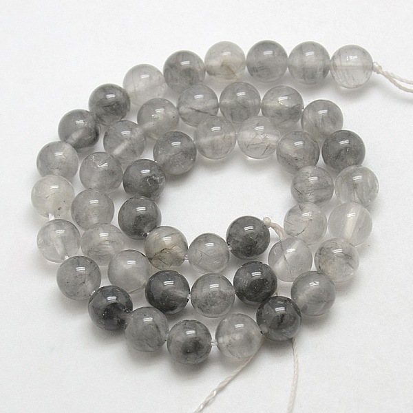 

PandaHall Natural Gemstone Cloudy Quartz Round Bead Strands, 8mm, Hole: 1mm, about: 45~48pcs/strand, 15.5 inch Cloudy Quartz Round