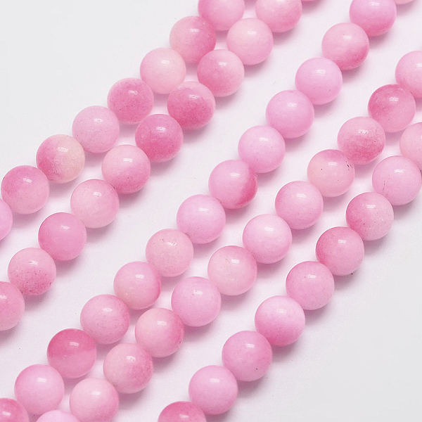 

PandaHall Natural Malaysia Jade Bead Strands, Round, Dyed, Hot Pink, 6mm, Hole: 0.8mm, about 64pcs/strand, 15 inch Malaysia Jade Round Pink