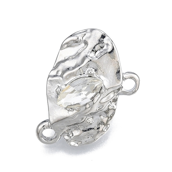 

PandaHall Alloy Stud Earring Findings, with Horizontal Loops & 304 Stainless Steel Pins & Rhinestone, Oval, Platinum, Cadmium Free & Nickel..., Clear
