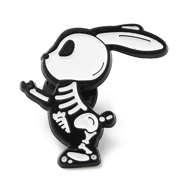 

PandaHall Halloween Skeleton Enamel Pins, Electrophoresis Black Alloy Badge for Backpack Clothes, Rabbit, 30x30x1.5mm Alloy+Enamel Rabbit..., White