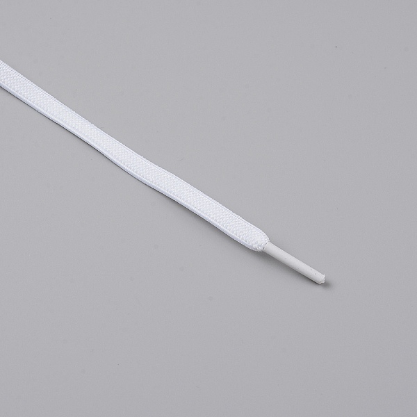 

PandaHall Spandex High Elastic Yarn Shoelaces, with Aluminum Buckles, Flat, White, 18~1020x6~8x1.5~8mm, 4pcs/set Elastic Fibre Flat White
