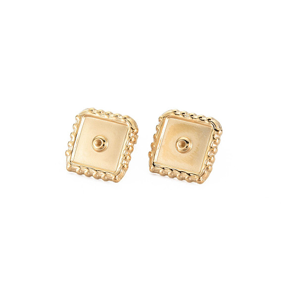 

PandaHall Ion Plating(IP) 304 Stainless Steel Rhombus Stud Earrings with Crystal Rhinestone for Woman, Golden, 14x14mm, Pin: 0.7mm..., Clear