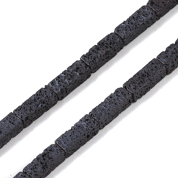 

PandaHall Frosted Natural Lava Rock Beads Strands, Rectangle, 9x3x3mm, Hole: 1mm, about 46pcs/strand, 15.75''(40cm) Lava Rock Rectangle