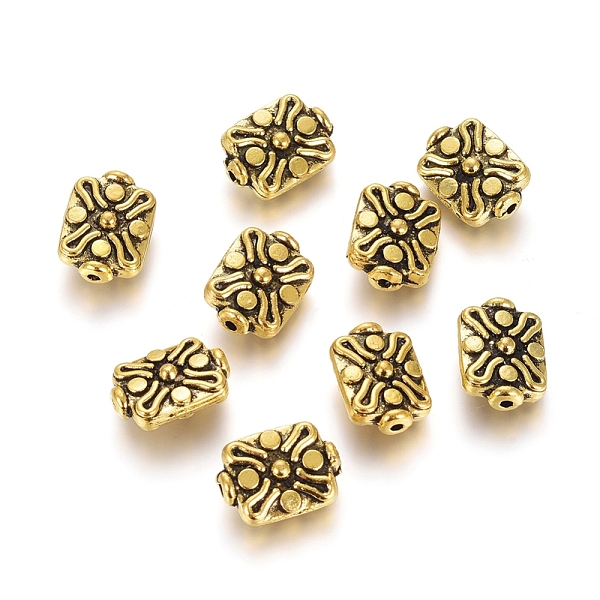 

PandaHall Tibetan Style Alloy Beads, Rectangle, Antique Golden, 12x9x4.5mm, Hole: 1.2mm Alloy Rectangle