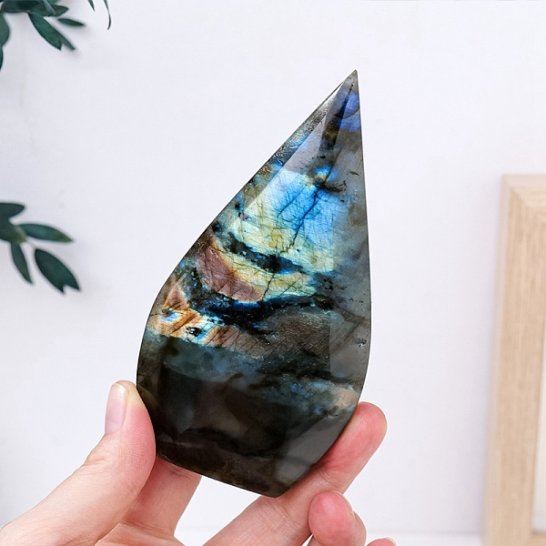 

PandaHall Natural Labradorite Teardrop Display Decorations, Figurine Home Decoration, Reiki Energy Stone for Healing, 40~160x30~110mm...