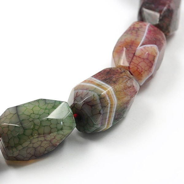 

PandaHall Dyed Natural Fire Crackle Agate Faceted Oval Bead Strands, 28x17mm, Hole: 2mm, about 14pcs/strand, 15.9 inch Fire Crackle Agate...