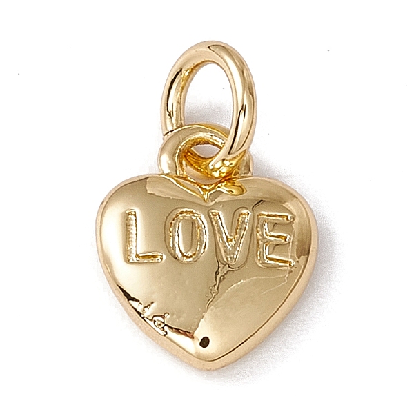 

PandaHall Brass Charms, with Jump Ring, Cadmium Free & Nickel Free & Lead Free, Rack Plating, Heart, Real 18K Gold Plated, 9.5x8x2.5mm, Hole...