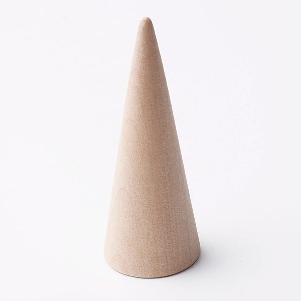 

PandaHall Wooden Ring Displays, Cone Shaped Finger Ring Display Stands, Blanched Almond, 30x78mm Wood Orange