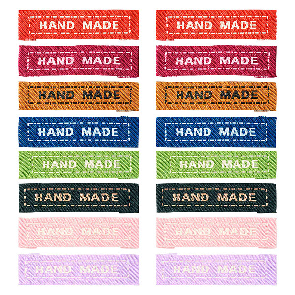 80Pcs 8 Colors Rectangle Clothing Handmade Labels