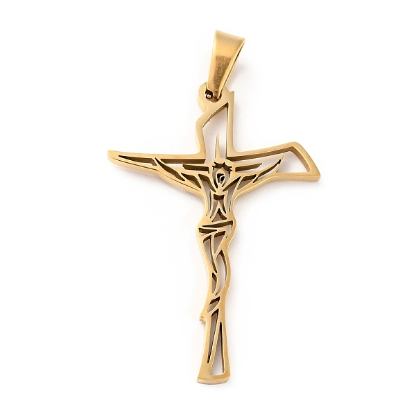 

PandaHall 201 Stainless Steel Pendants, Crucifix Cross, Golden, 39.5x26.5x1.5mm, Hole: 6.5x4mm 201 Stainless Steel Cross