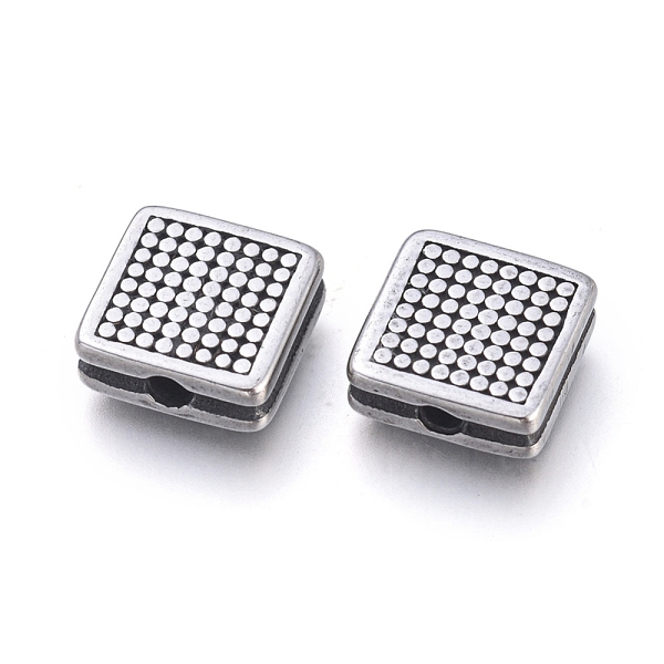 

PandaHall 304 Stainless Steel Beads, Square, Antique Silver, 9x9x3.5mm, Hole: 1.8mm 304 Stainless Steel Square