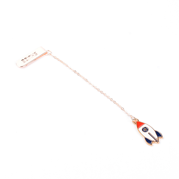 

PandaHall Zinc Alloy Bookmarks, with Enamel Rocket Pendants, for DIY Bookmark Making, Golden & Rose Gold, 133mm Alloy