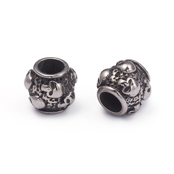 

PandaHall Halloween 304 Stainless Steel European Beads, Large Hole Beads, Barrel with Skull, Antique Silver, 8.5x9.5mm, Hole: 4.5mm 304...