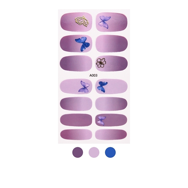 

PandaHall Full Wrap Gradient Nail Polish Stickers, Self-Adhesive Nail Polish Strips, for Women Girls Nail Tips Decorations, Butterfly..., Purple
