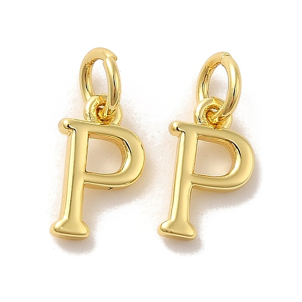 

PandaHall Brass Pendants, with Jump Ring, Letter P, 10.5x6x1.5mm, Ring: 5x1mm, inner diameter: 3mm Brass Letter P