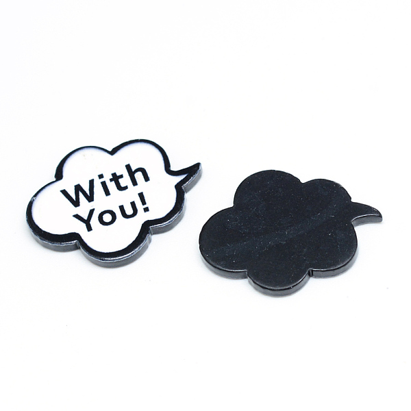 

PandaHall Plastic Cabochons, Cloud with Word, White, 18x24x2mm Plastic Cloud White