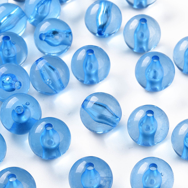 

PandaHall Transparent Acrylic Beads, Round, Dodger Blue, 16x15mm, Hole: 2.8mm, about 220pcs/500g Acrylic Round