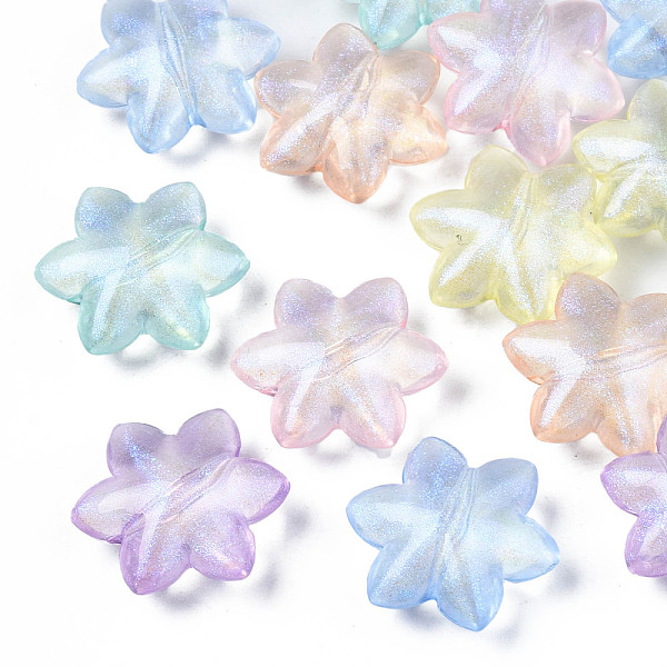 

PandaHall Transparent Acrylic Beads, with Glitter Powder, Star, Mixed Color, 15x16.5x7mm, Hole: 1.4mm about 657pcs/500g Acrylic Star..., Multicolor