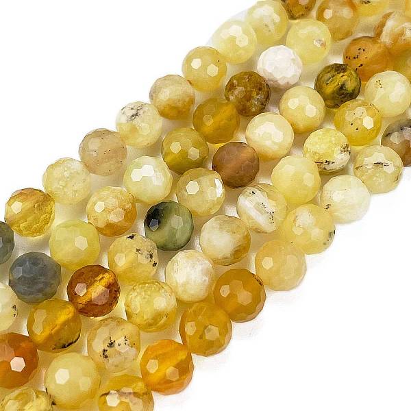 

PandaHall Natural Yellow Opal Beads Strands, Faceted, Round, 6mm, Hole: 1mm, about 61pcs/strand, 15.55 inch(39.5cm) Yellow Opal Round