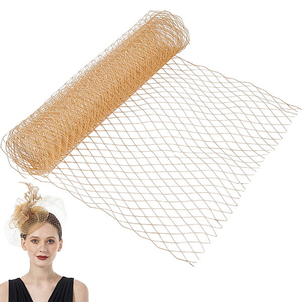 

PandaHall Big Eye Mesh Polyester Organza Veil, For Wedding Dress Headdress Accessories, Moccasin, 25x0.03cm, 2 yards/pc Organza Orange