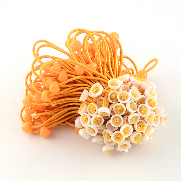 

PandaHall Hair Accessories Elastic Fibre Hair Ties, with Acrylic Beads, Orange, 170x2mm, about 100pcs/bundle Elastic Fibre Orange
