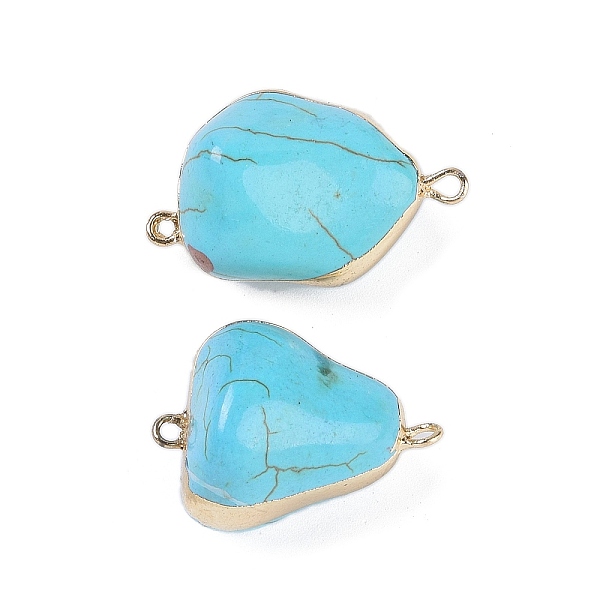 

PandaHall Synthetic Turquoise Connector Charms, with Brass Findings, Nuggets Links, Golden, 29~30.5x18.5~20x14~15.5mm, Hole: 2mm Synthetic...