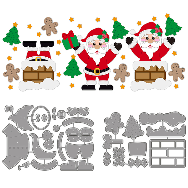 

PandaHall GLOBLELAND 2Set 22Pcs Santa Claus Cutting Dies for DIY Scrapbooking Metal Christmas Chimney Die Cuts Embossing Stencils Template...