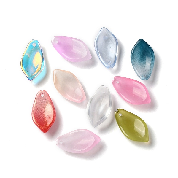 

PandaHall Dyed & Heated Glass Pendants, Ilibiscus Petaline, Mixed Color, 20x11x6.5mm, Hole: 1.2mm Glass Petaline Multicolor