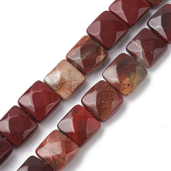 

PandaHall Natural Red Rainbow Jasper Beads Strands, Faceted Square, 10x10x5mm, Hole: 1.2mm, about 20pcs/strand, 7.95''(20.2cm) Rainbow Stone...