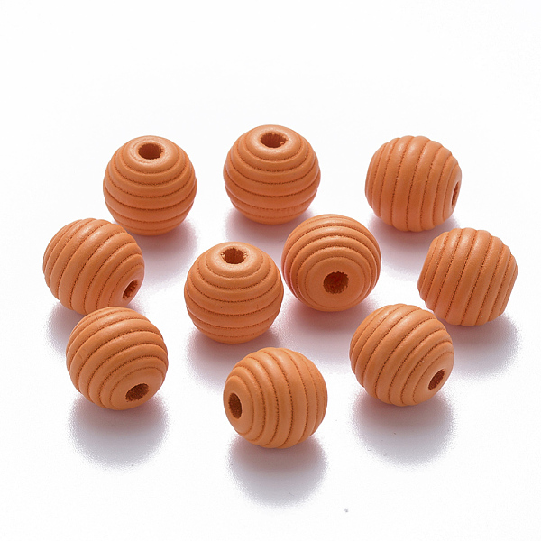 

PandaHall Painted Natural Wood Beehive Beads, Round, Orange, 12x11mm, Hole: 3.5mm Schima Wood Round Orange