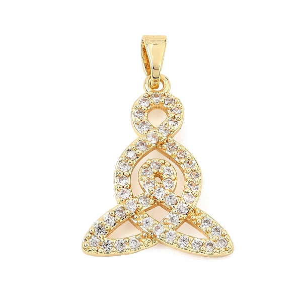 Pendenti in ottone con micro pavé di zirconi cubici trasparenti