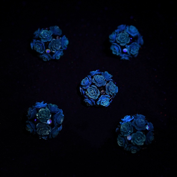 

PandaHall Acrylic Handmade Polymer Clay Rhinestone Beads, Flower, Dark Violet, 20mm, Hole: 1.8mm Acrylic Flower