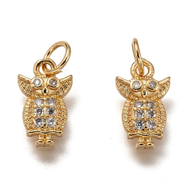 

PandaHall Brass Micro Pave Clear Cubic Zirconia Charms, Cadmium Free & Lead Free, Long-Lasting Plated, Owl Shape, Golden, 13x7x2.5mm, Hole...