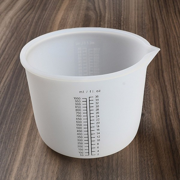 

PandaHall Silicone Epoxy Resin Mixing Measuring Cups, For UV Resin, Epoxy Resin Jewelry Making, Column, White, 160x150x115mm, Inner Diameter...