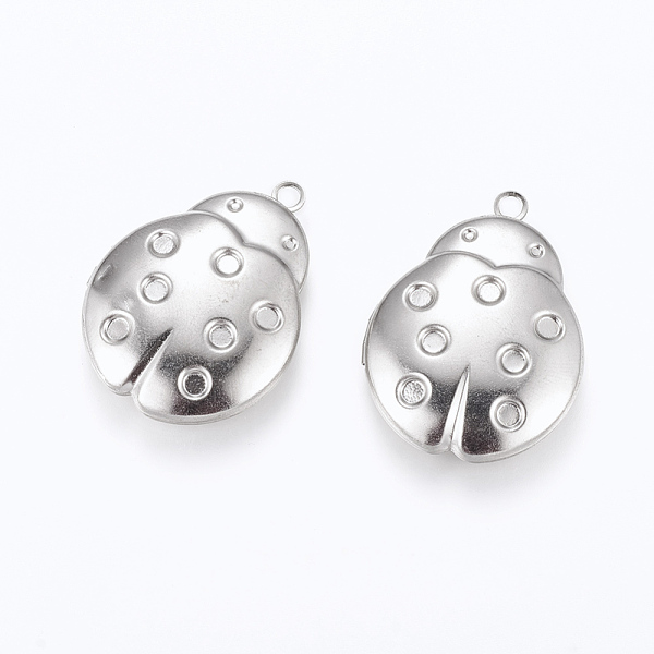 

PandaHall 304 Stainless Steel Pendant Rhinestone Settings, Locket Pendants, Photo Frame Charms for Necklaces, Ladybug/Ladybird, Stainless...