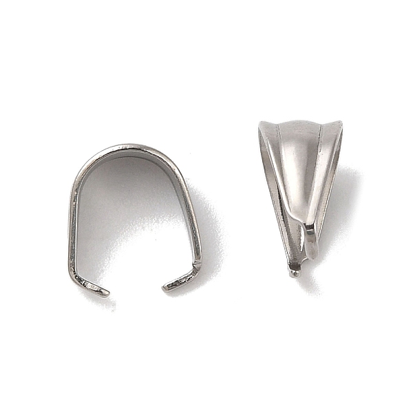 

PandaHall 201 Stainless Steel Snap on Bails, Stainless Steel Color, 8x7x4.5mm 201 Stainless Steel