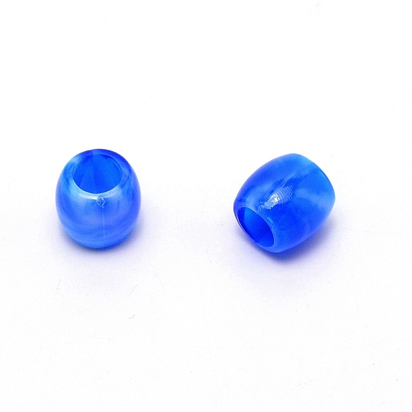 

PandaHall Resin Large Hole Beads, Barrel, Blue, 11.5x11mm, Hole: 6mm, about 49pcs/32g Resin Barrel Blue