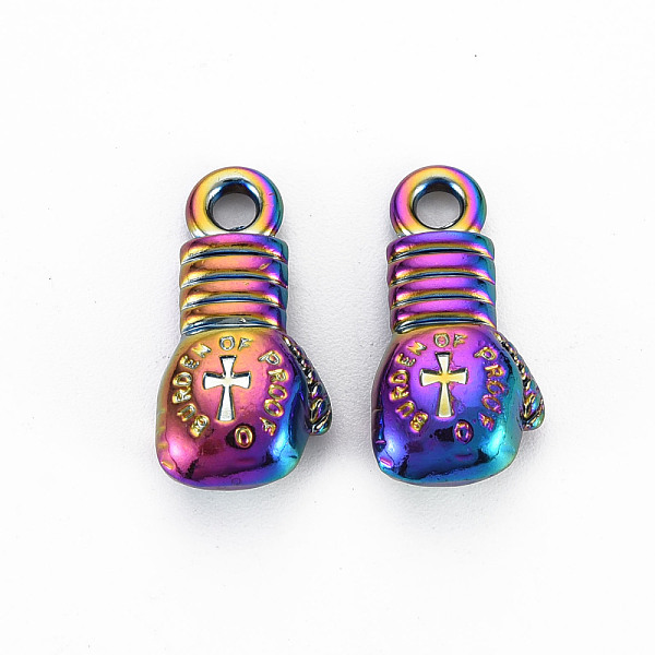 

PandaHall Alloy Pendants, Cadmium Free & Nickel Free & Lead Free, Gloves, Rainbow Color, 22x10.5x6.5mm, Hole: 2.5mm Alloy Others