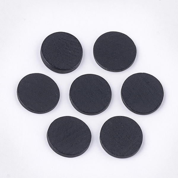 

PandaHall Painted Wood Cabochons, Flat Round, Black, 20x2mm Wood Flat Round Black