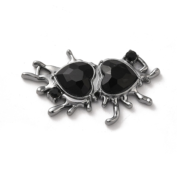 

PandaHall Alloy Connector Charms, Melting Heart Links with Glass, Lead Free & Cadmium Free, Gunmetal, Black, 24x40x6mm, Hole: 2.6x2mm and...