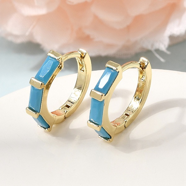 Boucles d'oreilles créoles en laiton pavé de zircones cubiques