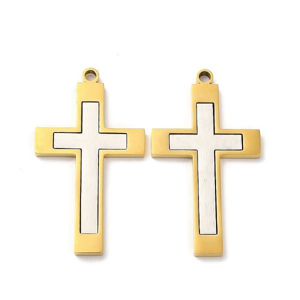 

PandaHall 201 Stainless Steel Pendants, Cross Charm, Golden, 45x25x2.5mm, Hole: 2.7mm 201 Stainless Steel Cross