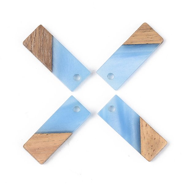 

PandaHall Resin & Walnut Wood Pendants, Opaque, Rectangle, Cornflower Blue, 23x8.5x3mm, Hole: 2mm Resin+Wood Rectangle Blue