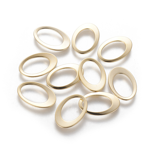 

PandaHall 201 Stainless Steel Linking Rings, Oval, Golden, 17.5~18x12x1mm, Inner Diameter: 12.5x8.5mm 201 Stainless Steel Oval